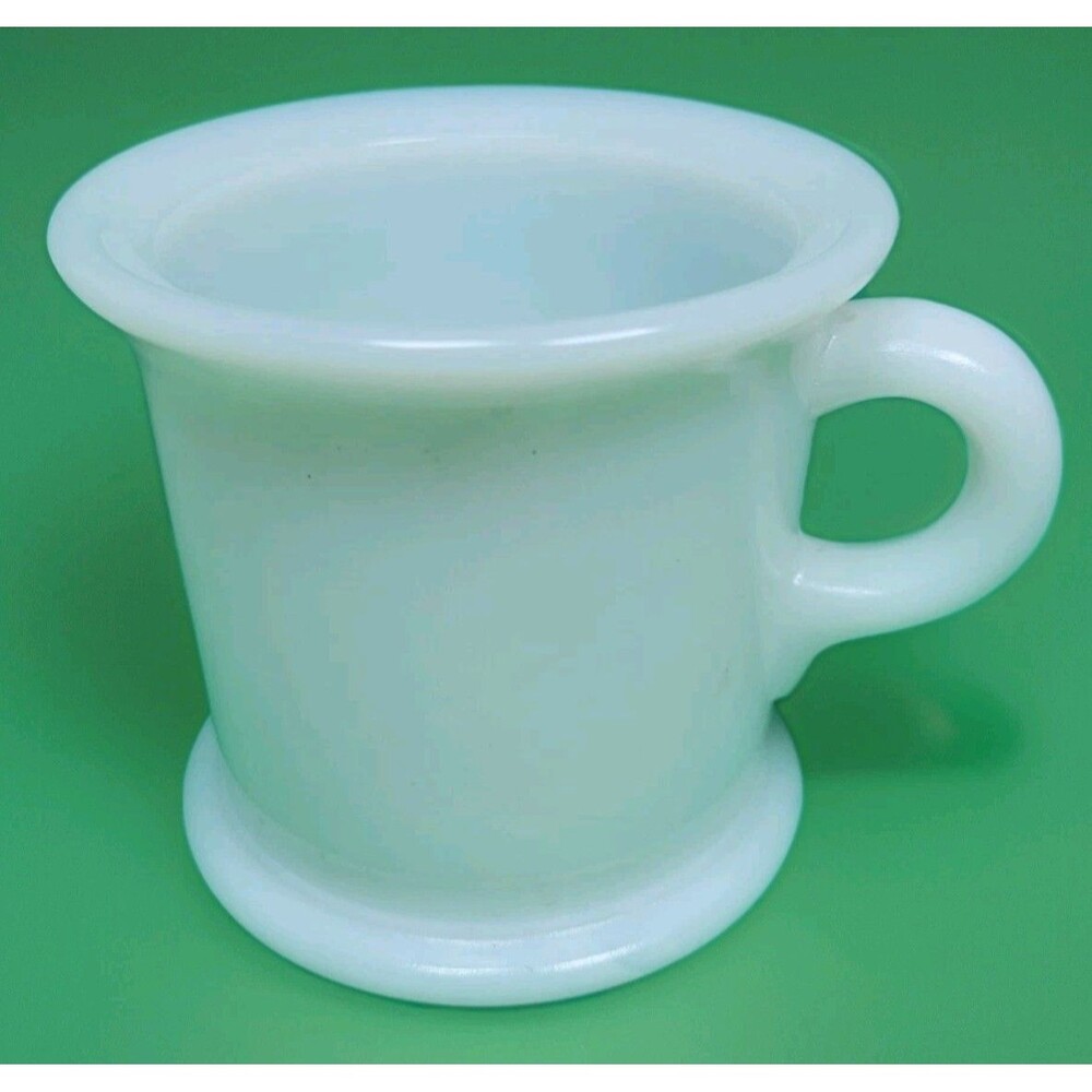 Vintage Hazel Atlas shaving mug cup 1930s/1940s white milk glass fluted brim